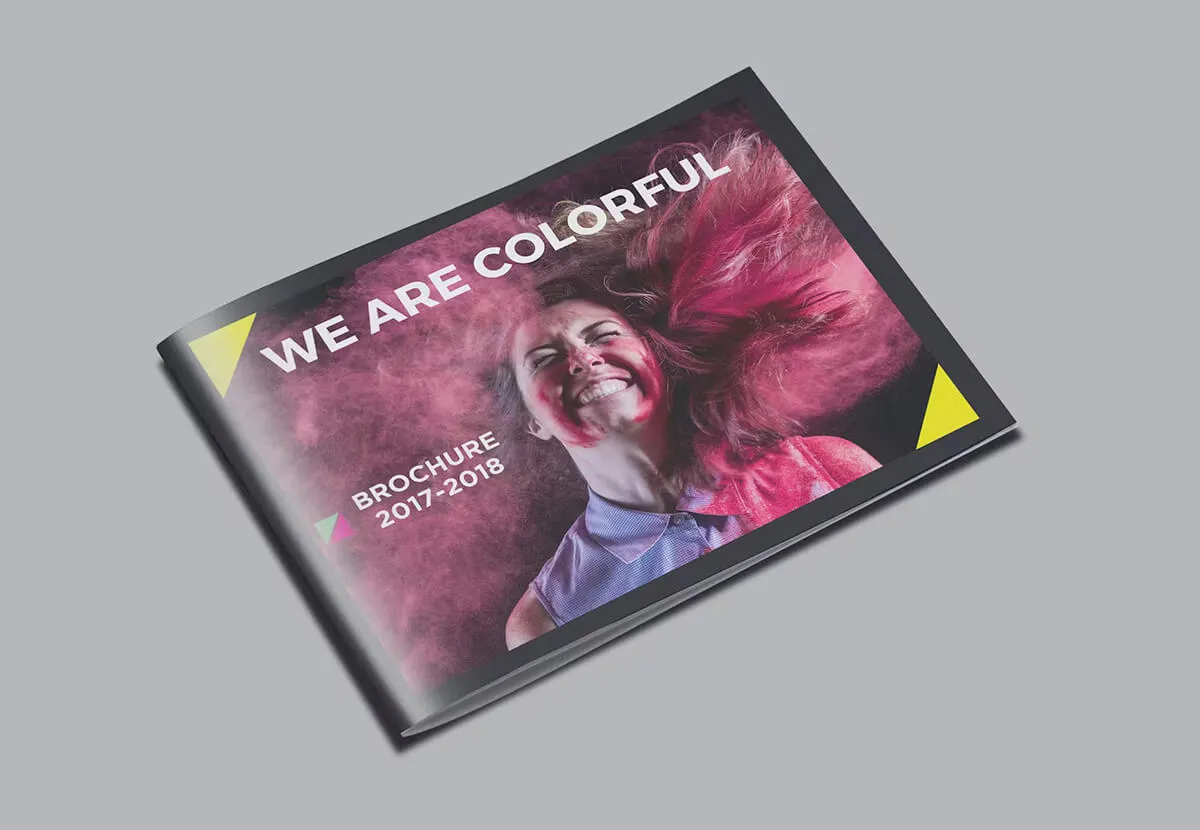 We Are Colorful brochure design with bold typesetting