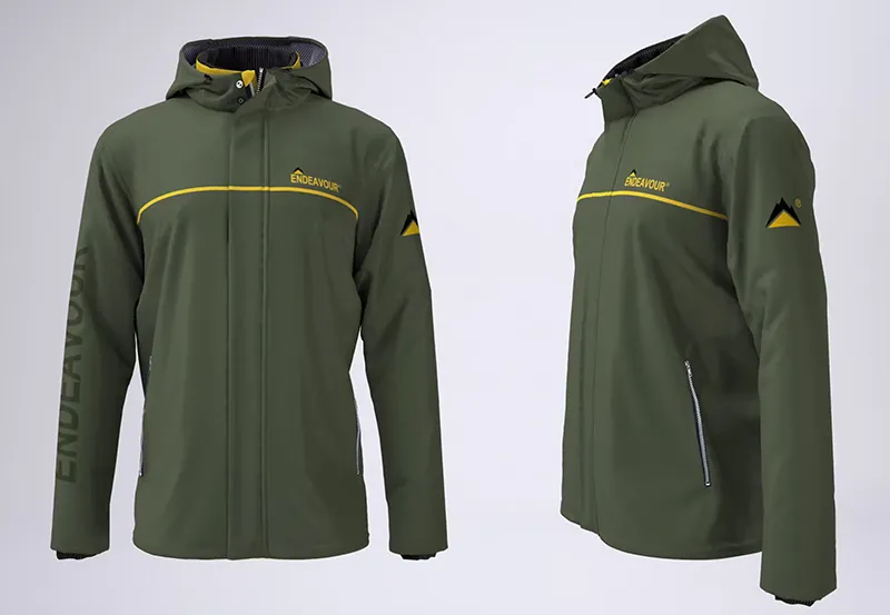 Custom printed green softshell jackets