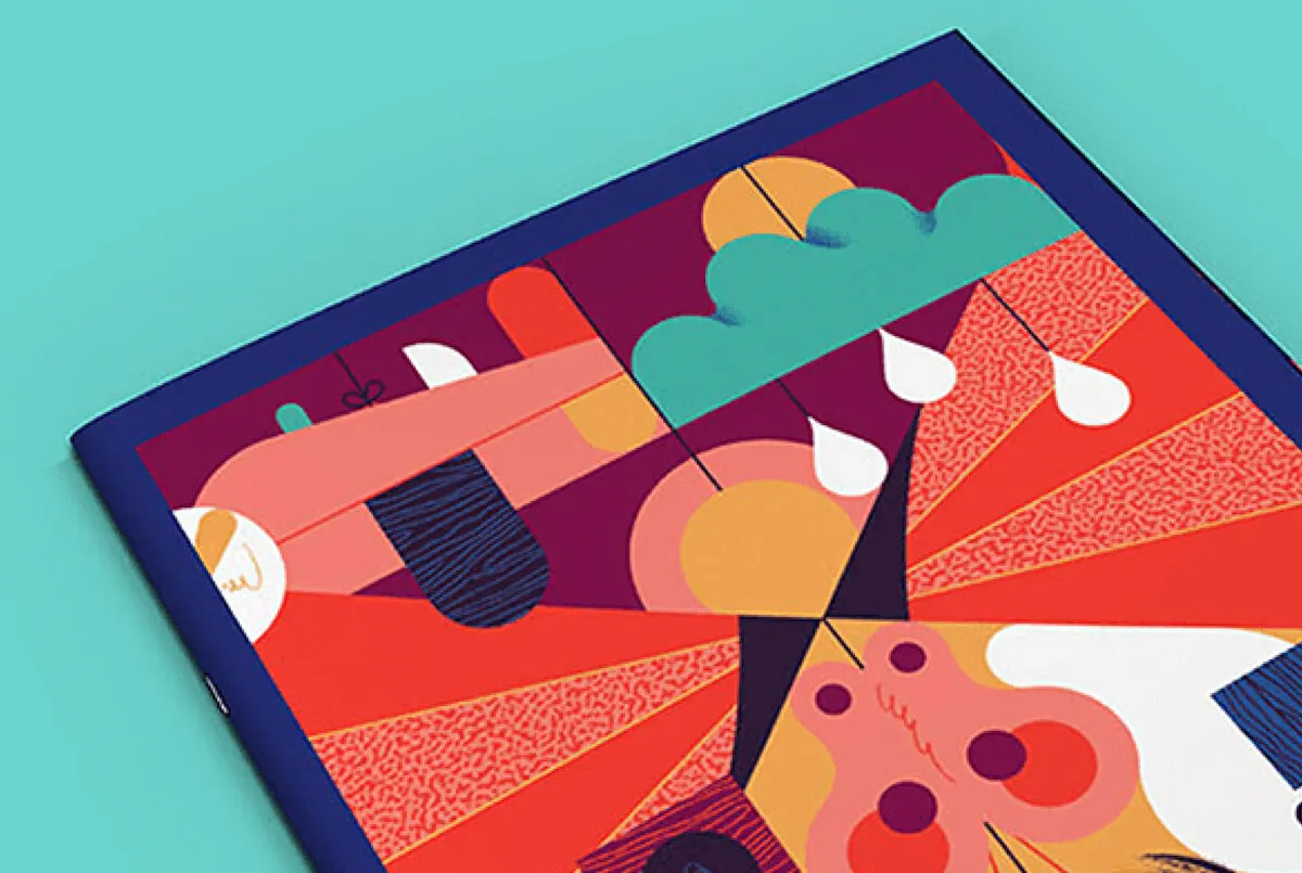 Colourful illustrated business brochure design