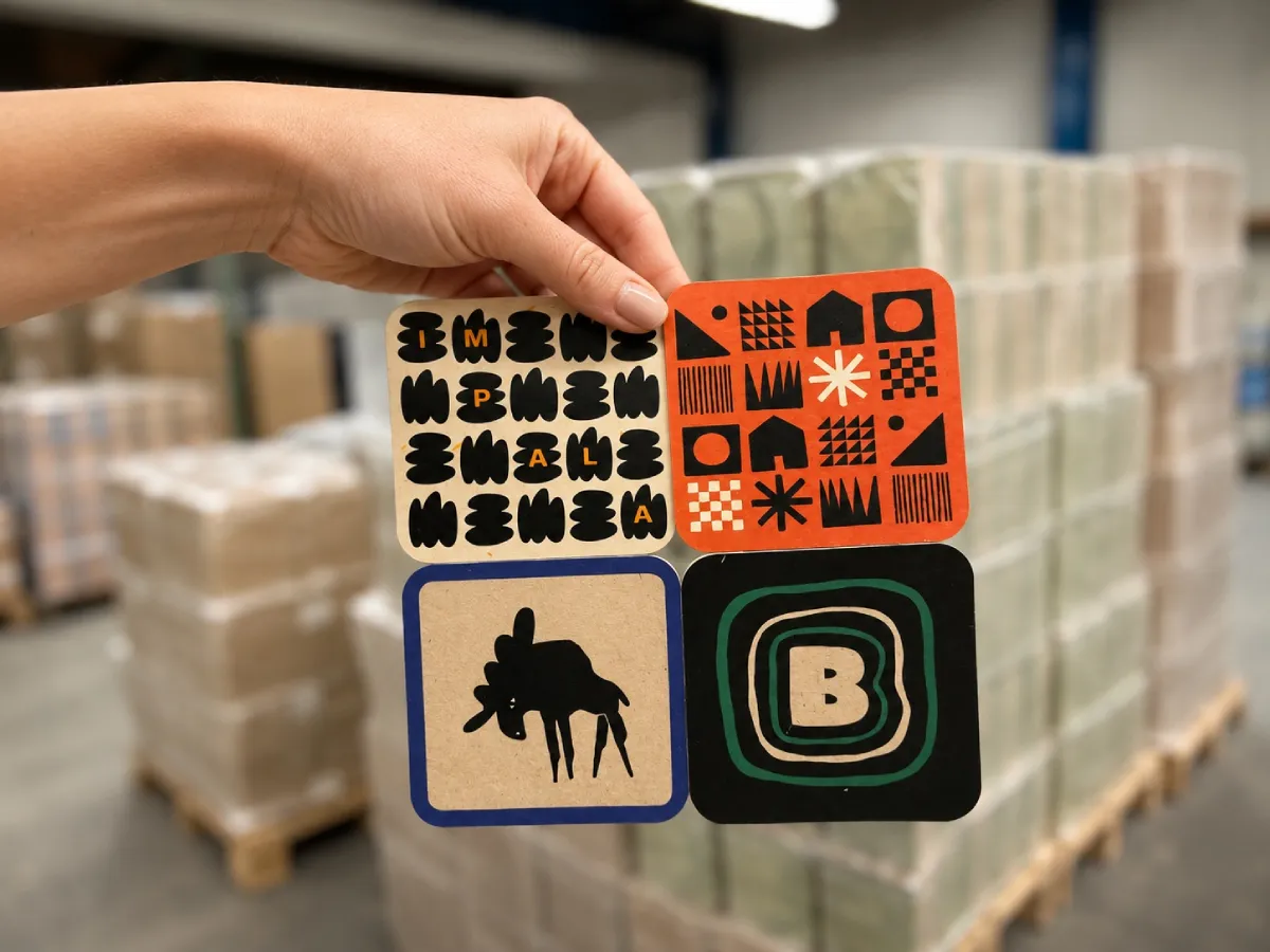 The Animal Collective illustrated beermats for Bonobo, Caribou, Impala, Kodiak and Jackal by Print Ready