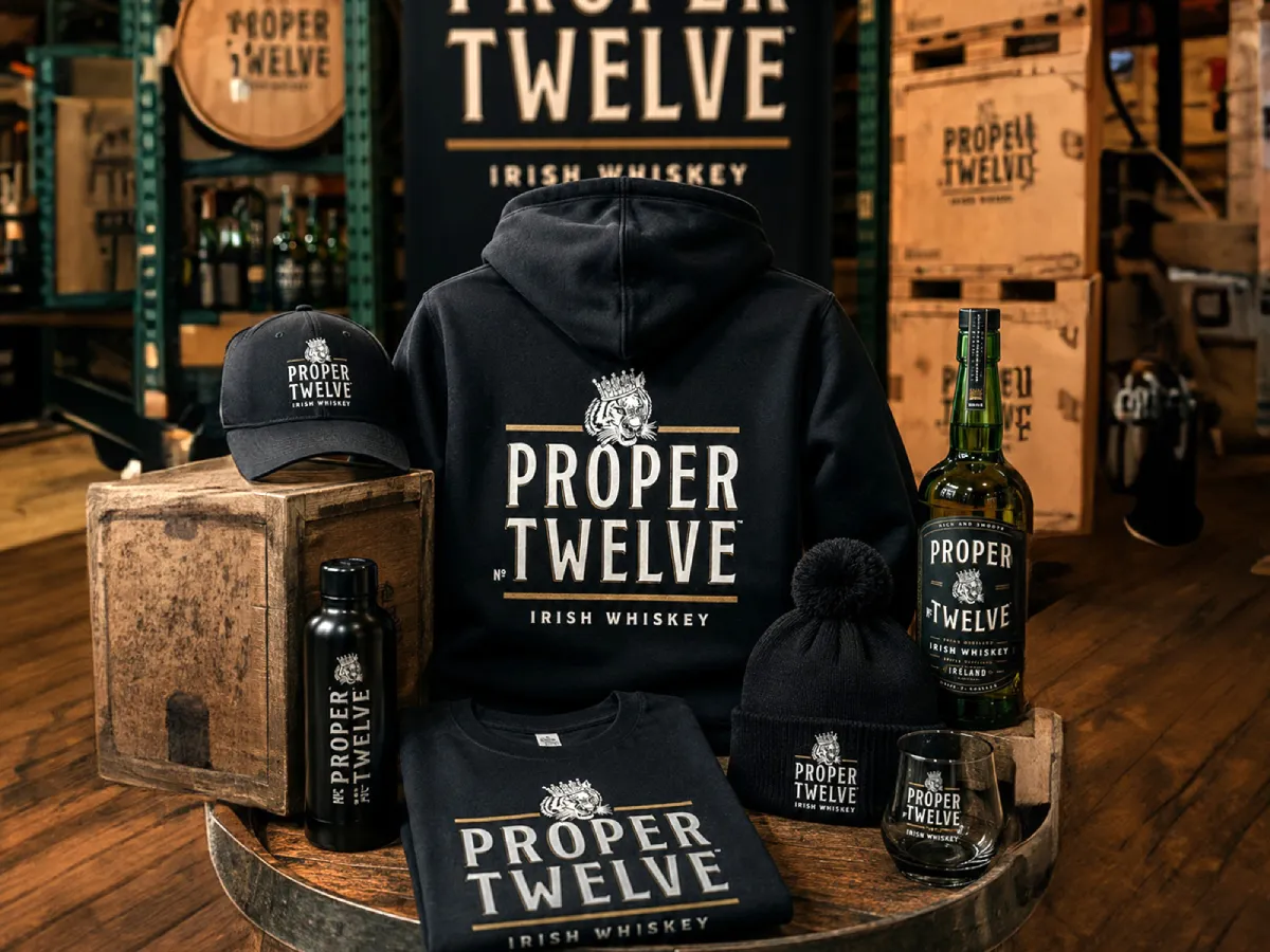 Proper No. Twelve branded hoodies screen-printed and packed for distribution by Print Ready