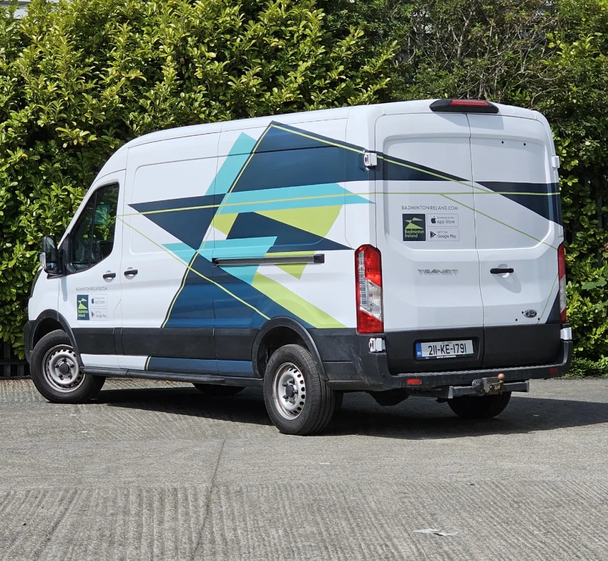Badminton Ireland van with geometric shuttlecock-inspired wrap by Print Ready