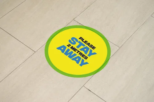 An Garda Síochána social distancing signage suite including floor graphics and wall posters by Print Ready