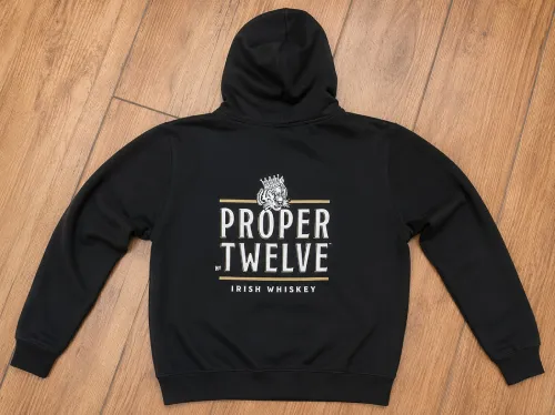 Proper No. Twelve screen-printed hoodies showing front chest print by Print Ready
