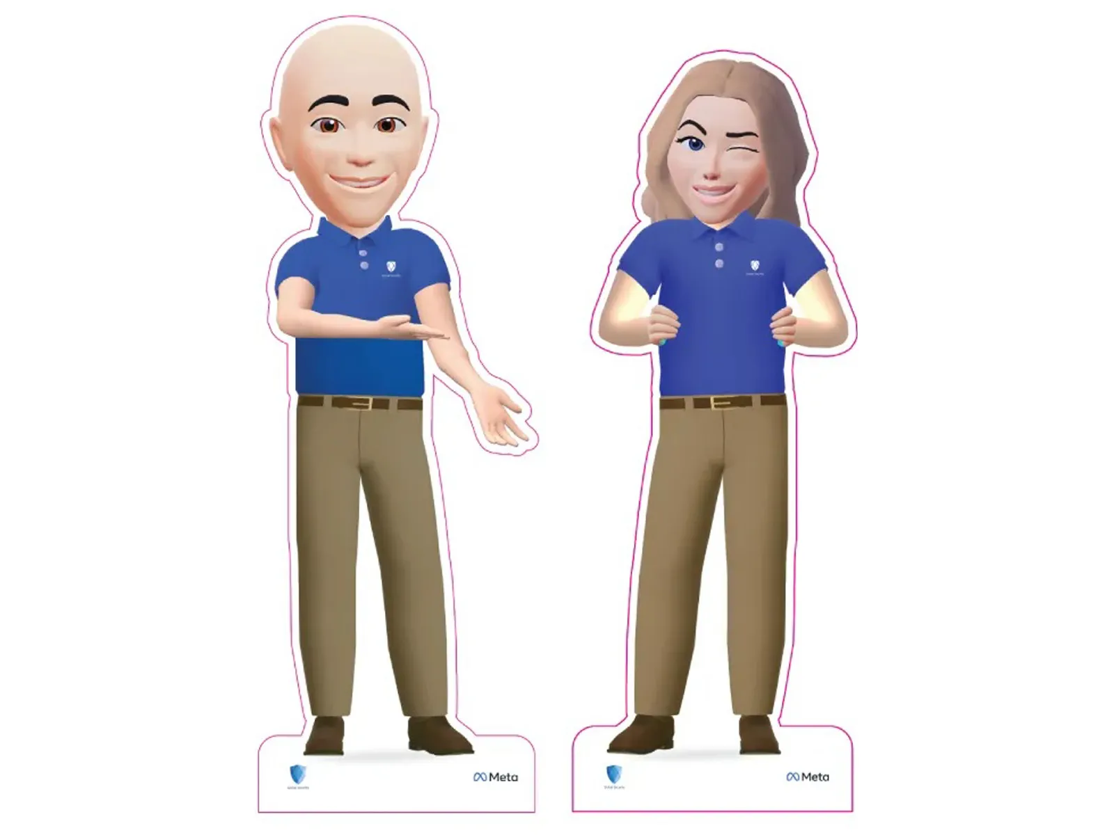 Meta life-size avatar cut-outs in use at Meta Dublin headquarters by Print Ready