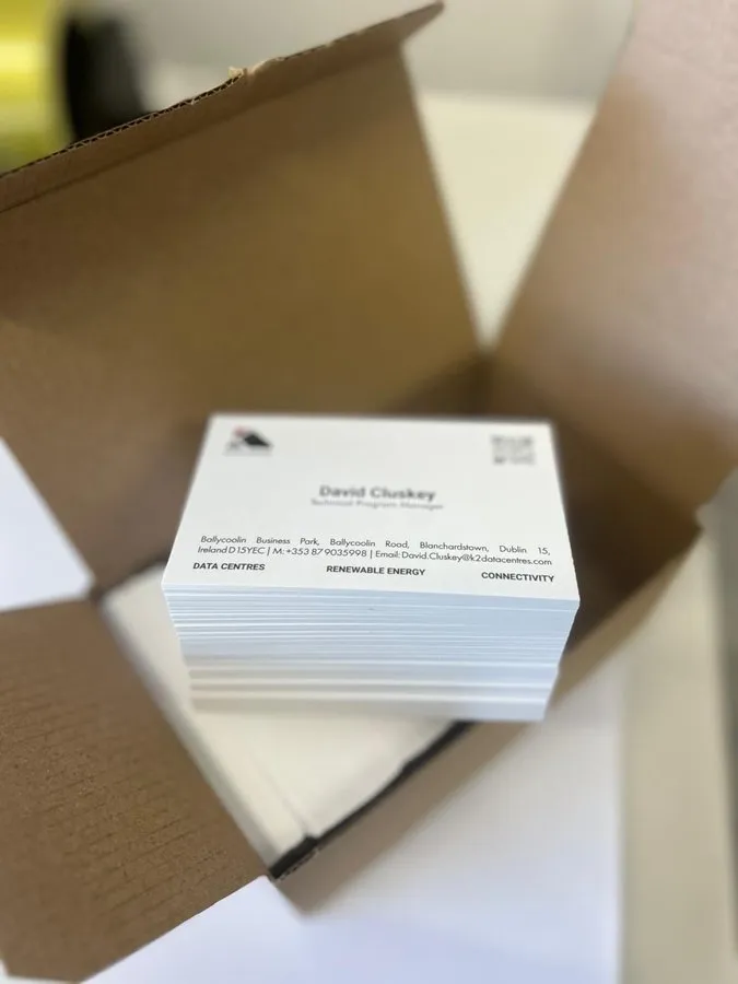 Business cards printed for a data centre client