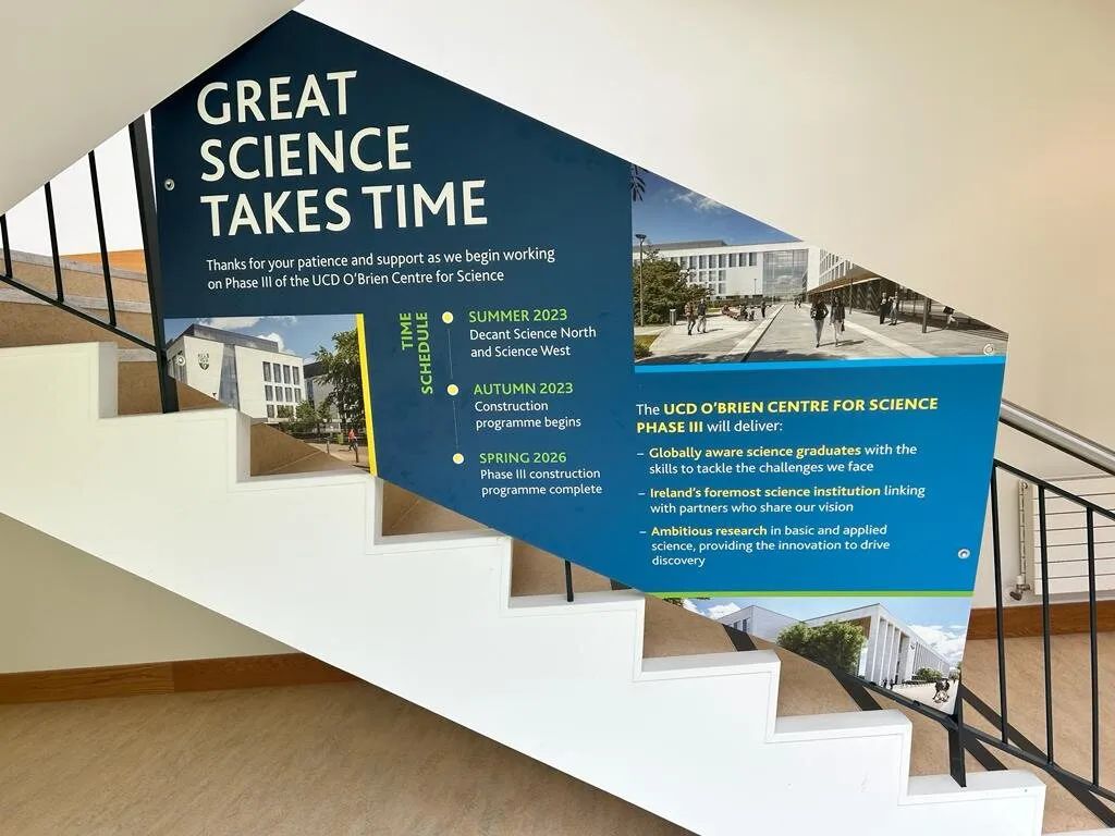Angled corriboard staircase signage, second view - Print Ready