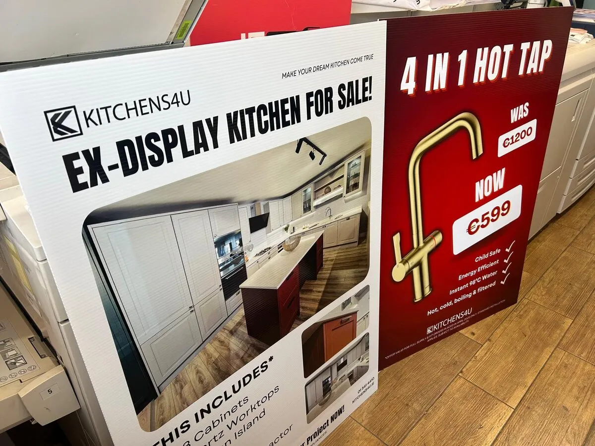 A0 corriboard signs for a kitchen company - Print Ready