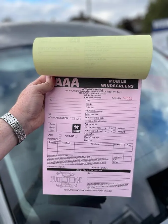 Three part NCR books, numbered, perforated and stitched - Print Ready