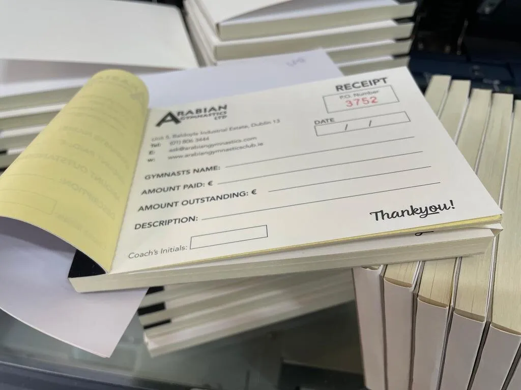 A6 carbon copy receipt books, stacked - Print Ready