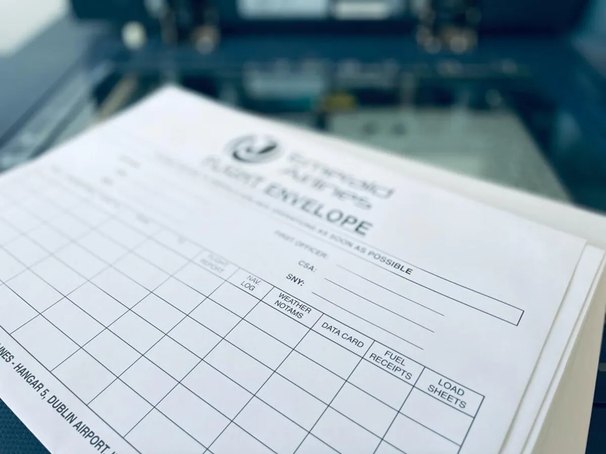 Emerald Airlines flight envelopes - Print Ready