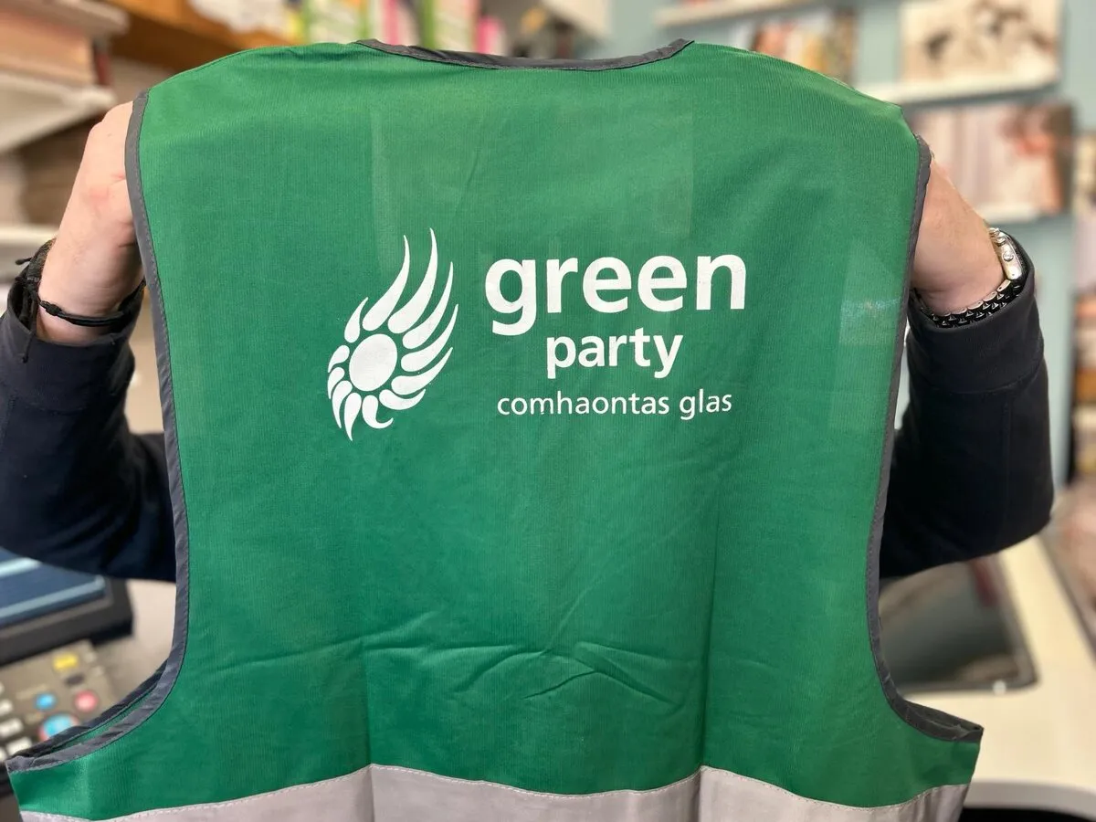 Green Party printed hi-vis vests, back - Print Ready