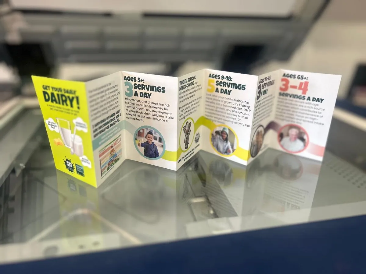 National Dairy Council wallet-sized folded leaflets - Print Ready