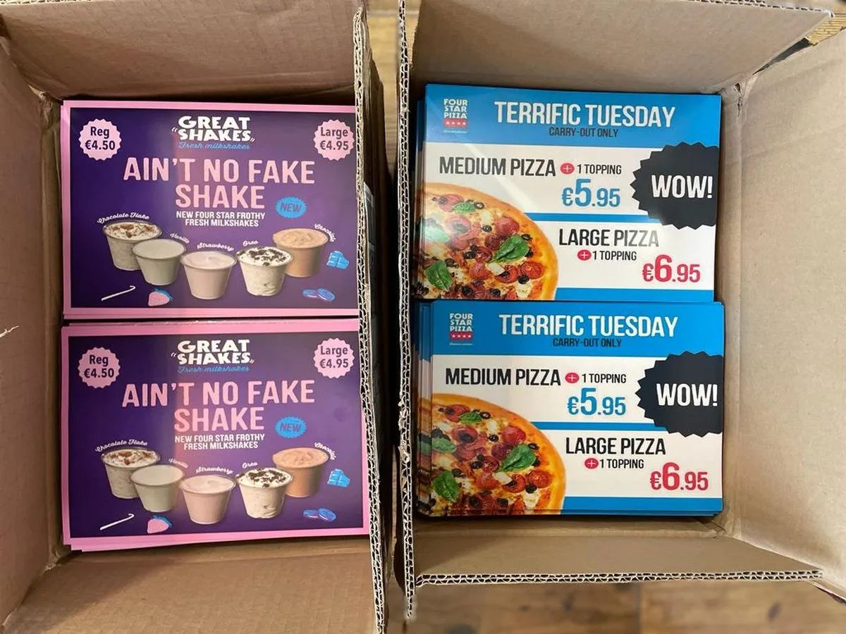 4 Star Pizza A5 takeaway leaflets - Print Ready