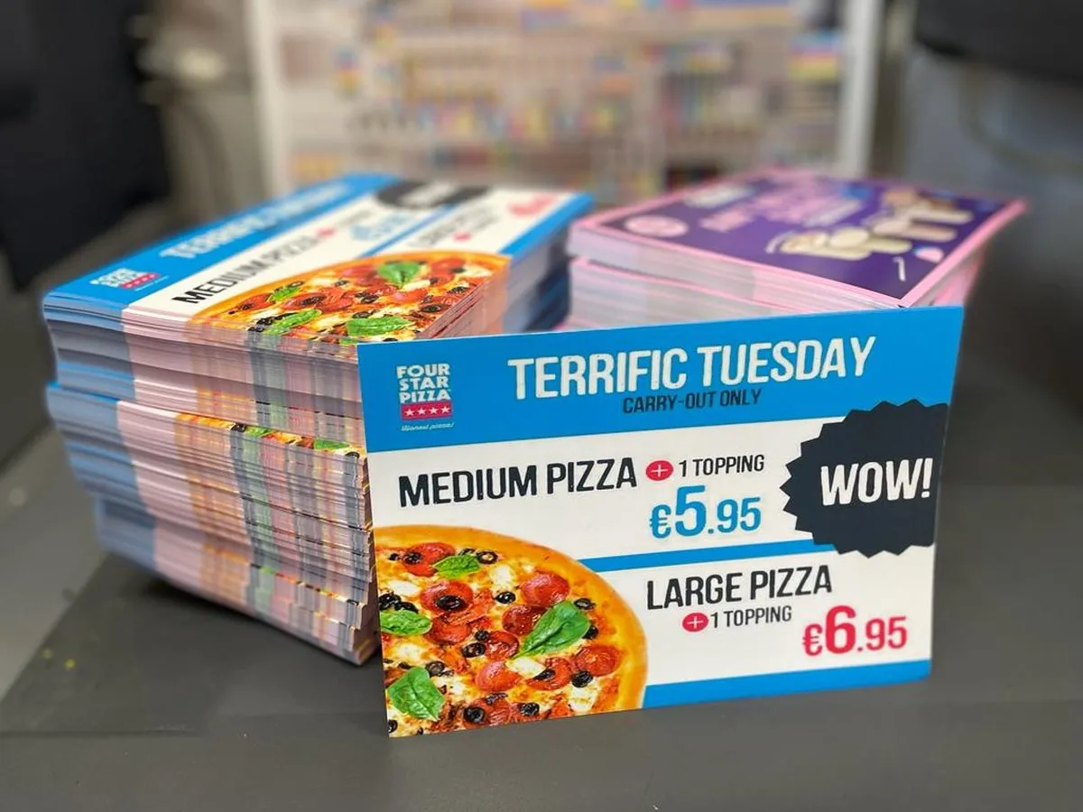 4 Star Pizza A5 takeaway leaflets - Print Ready