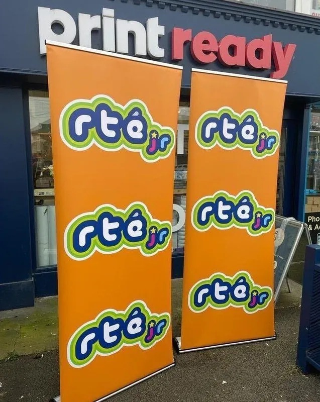 RTE jr pull up banners with Print Ready sign