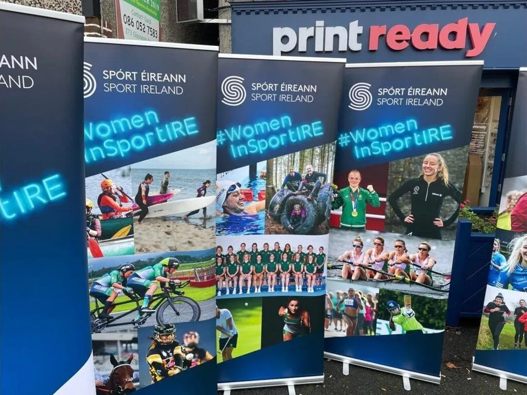 Sport Ireland Women in Sport pull up banners