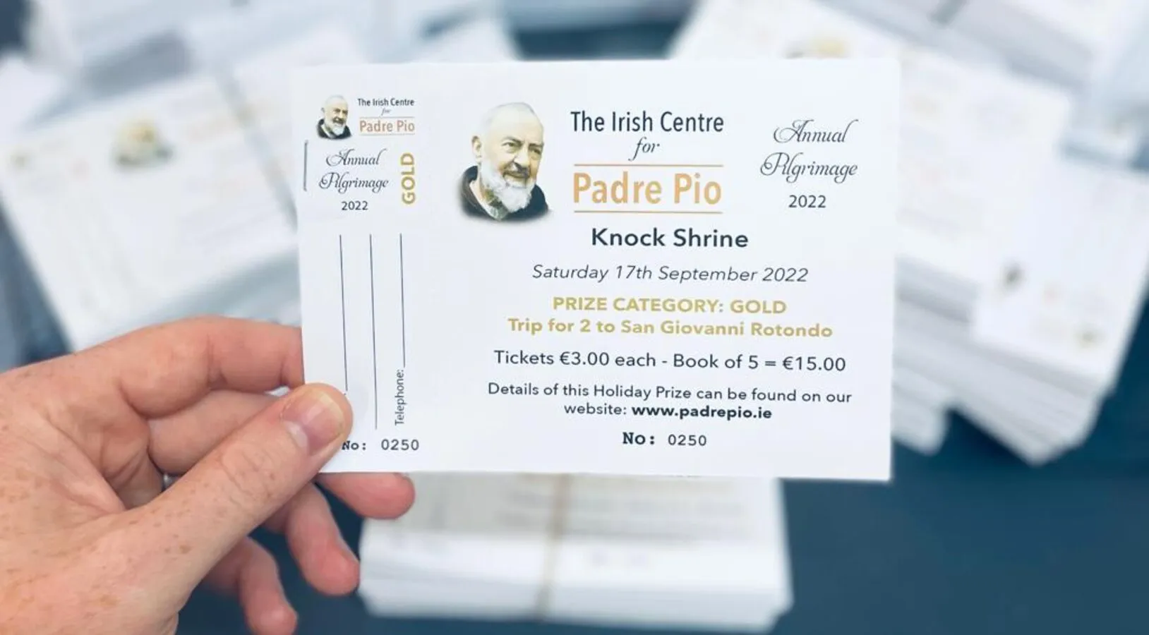Irish Centre for Padre Pio raffle tickets - Print Ready