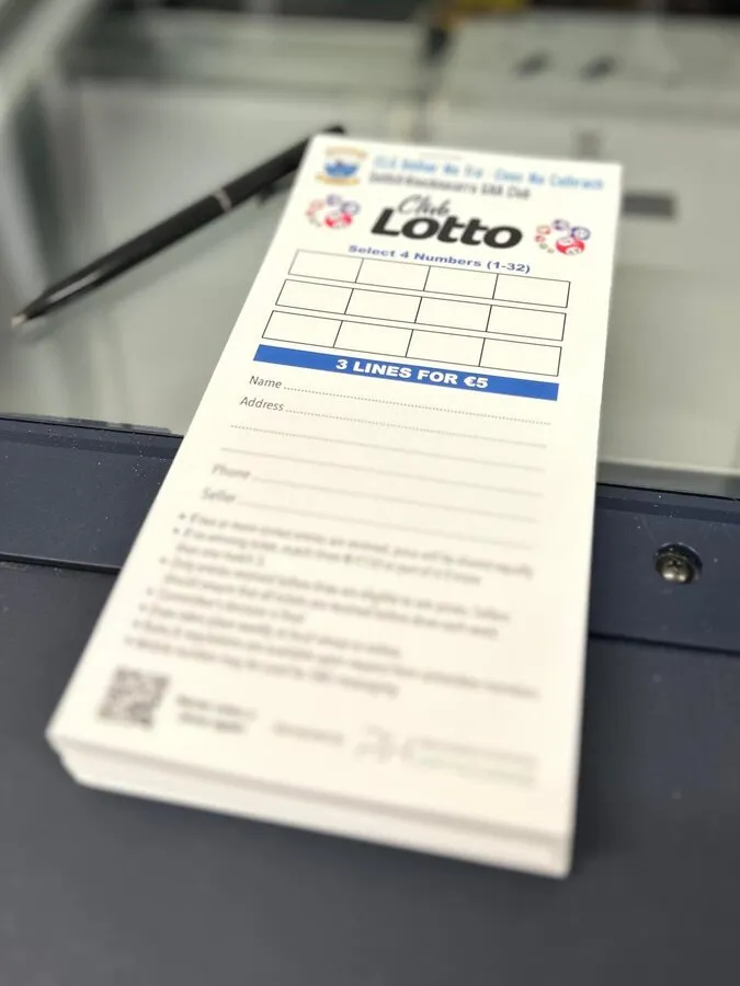 GAA lotto tickets for Salthill Knocknacarra GAA Club - Print Ready