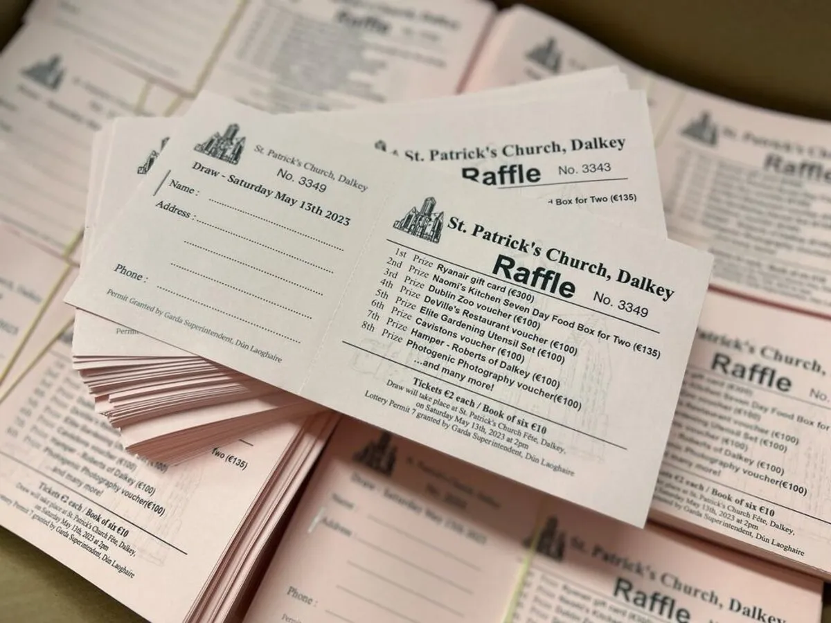 Stapled, numbered and perforated DL raffle ticket books - Print Ready