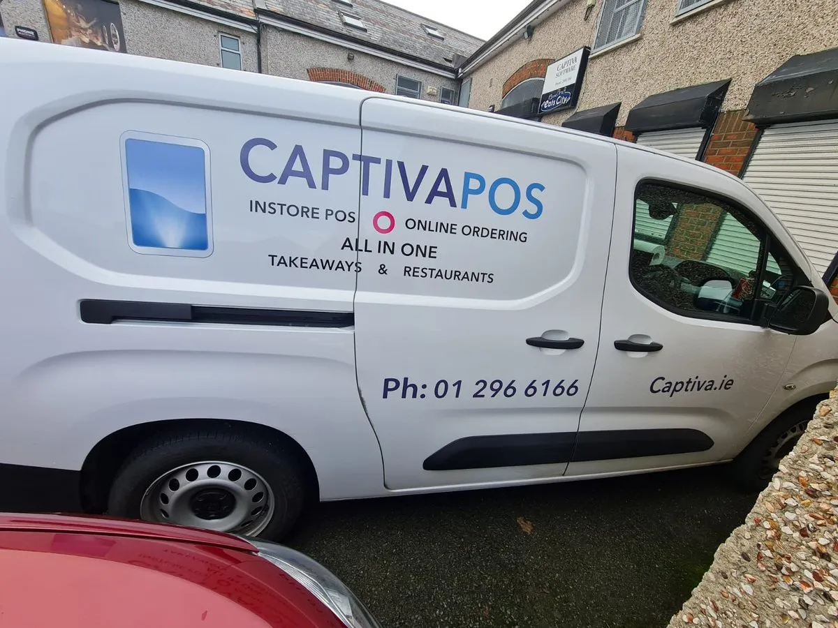 Captiva POS van with cut vinyl lettering and graphics