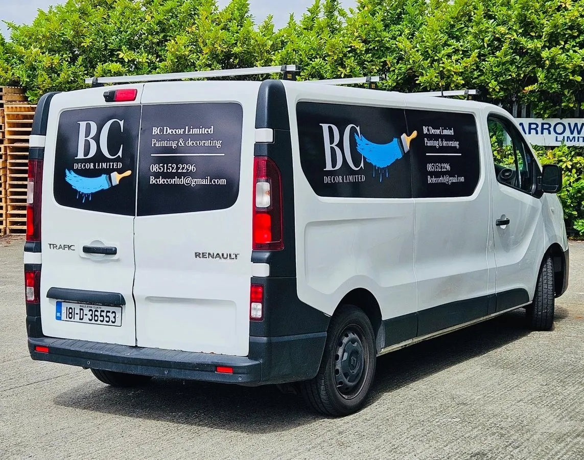 BC Decor van with printed door and rear graphics