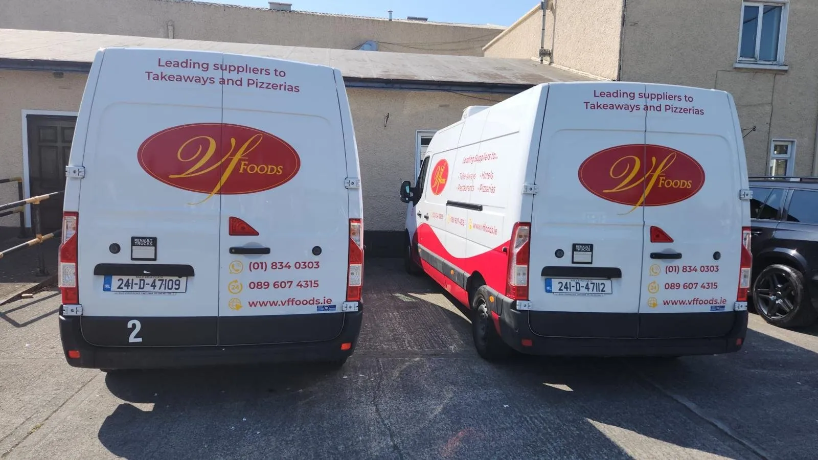 VF Foods fleet of wrapped vans