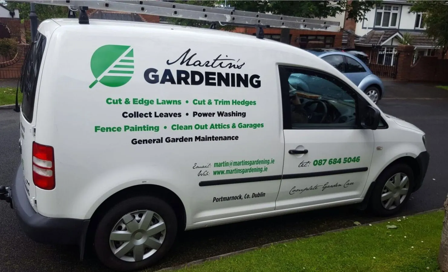Martins Gardening van with printed lettering