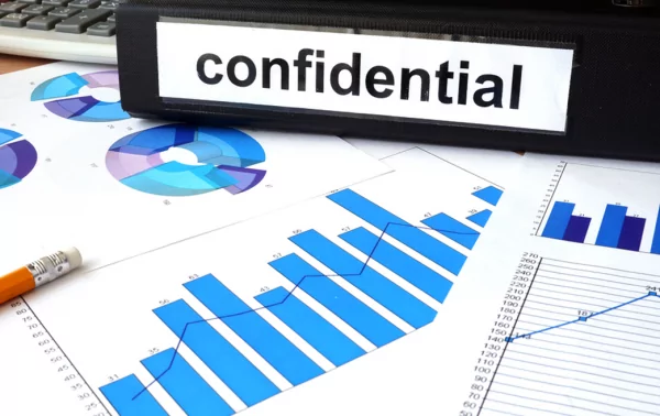 Confidential business documents and charts