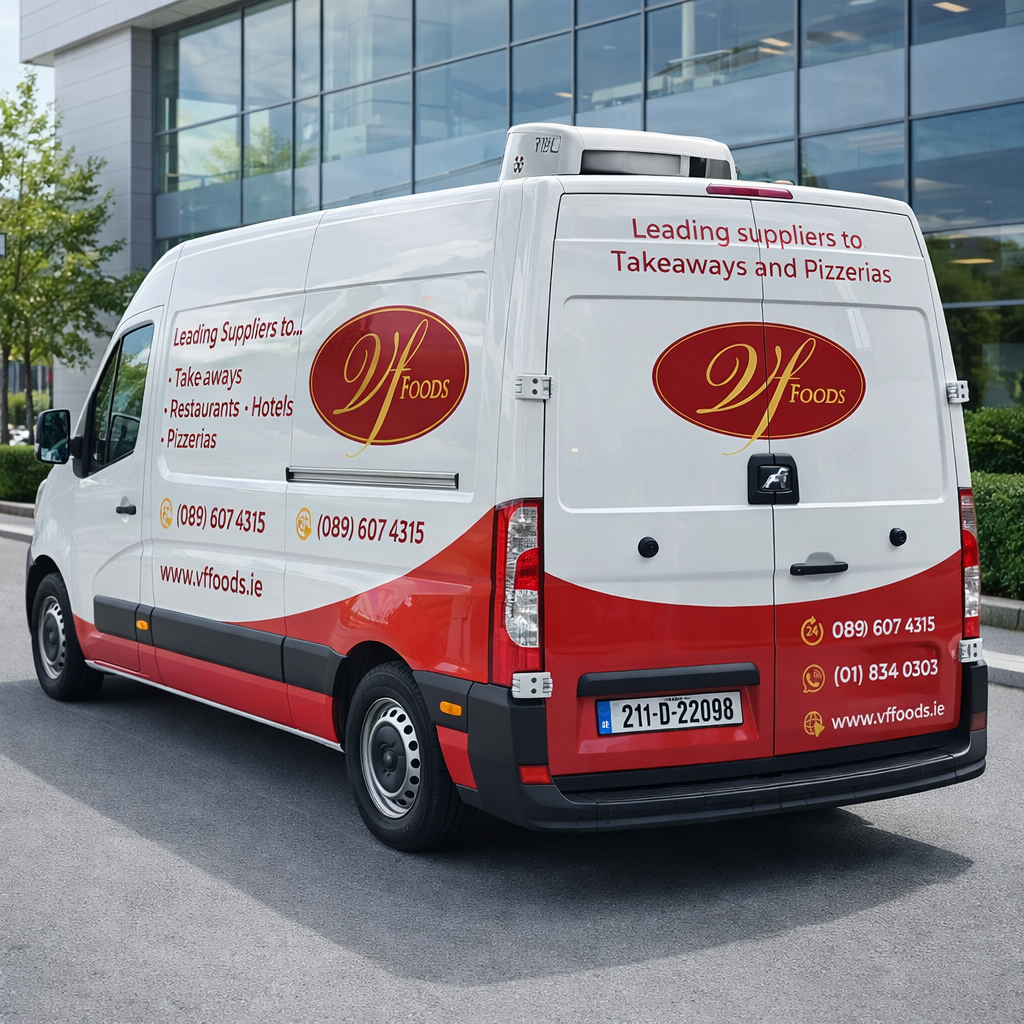 Front view of wrapped van