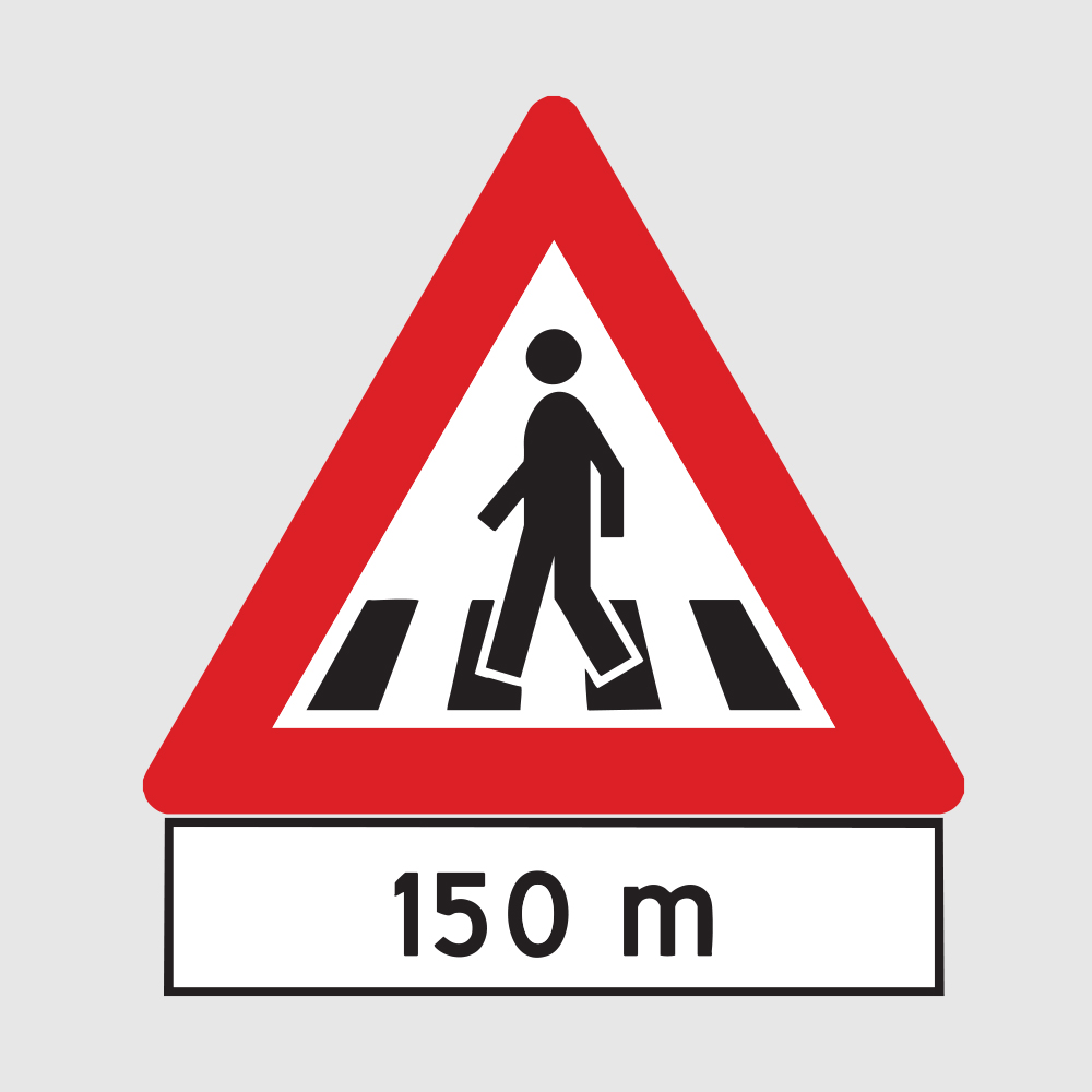 Skilt 140 - Avstand til gangfelt