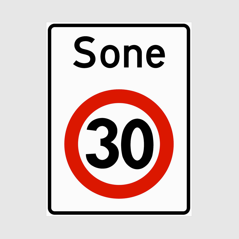Skilt 366 - Fartsgrensesone 30 km/t
