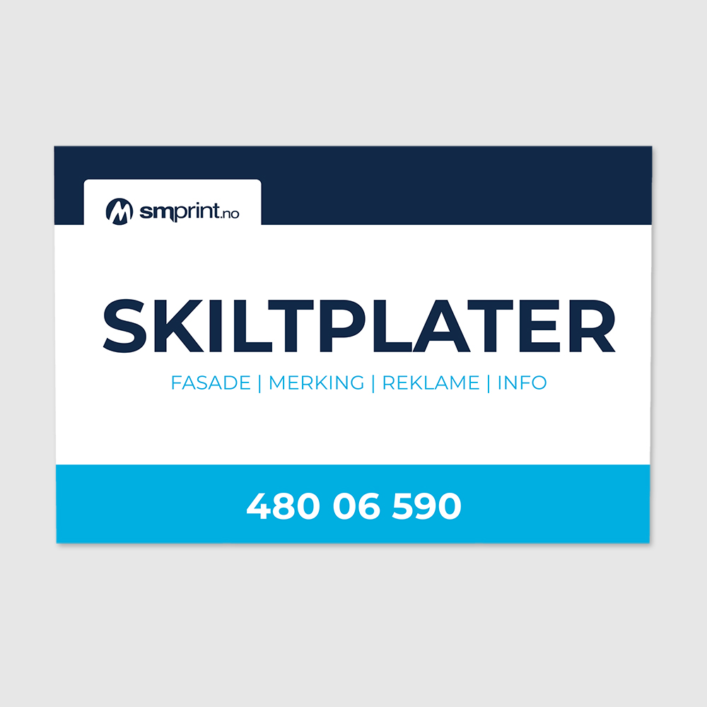 Skilt Tilpasset i-bond aluminium plateskilt med logo og tekst