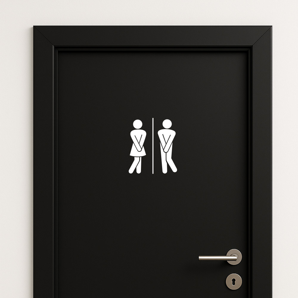 WC Dame/herre Klistremerke WC Dame og herre klistremerke montert på svar dør