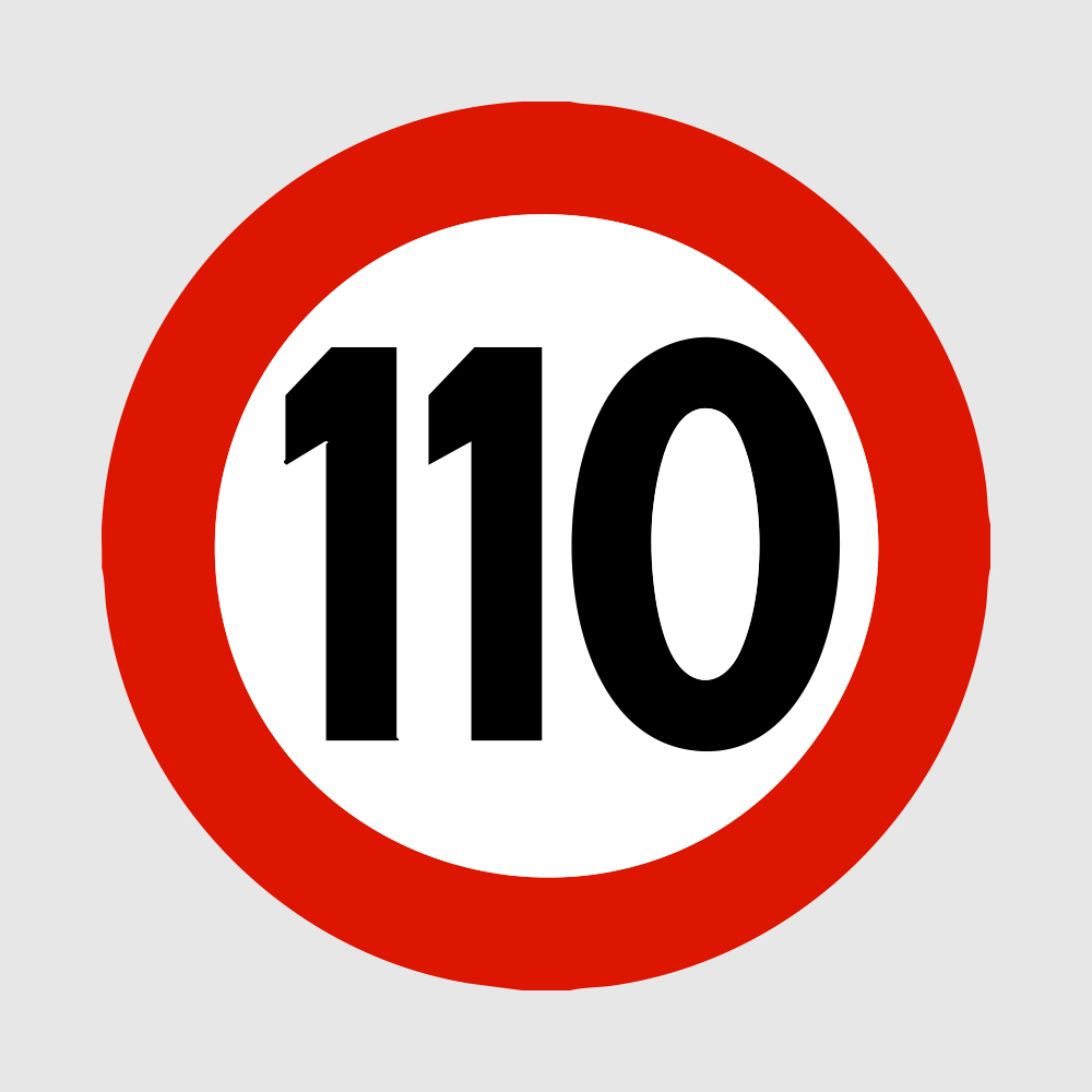 Skilt 362.110 - Fartsgrense 110 km/t