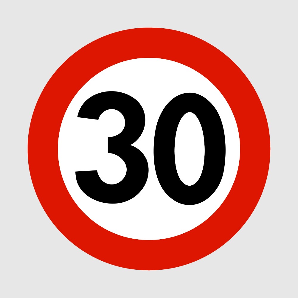 Skilt 362.30 - Fartsgrense 30 km/t