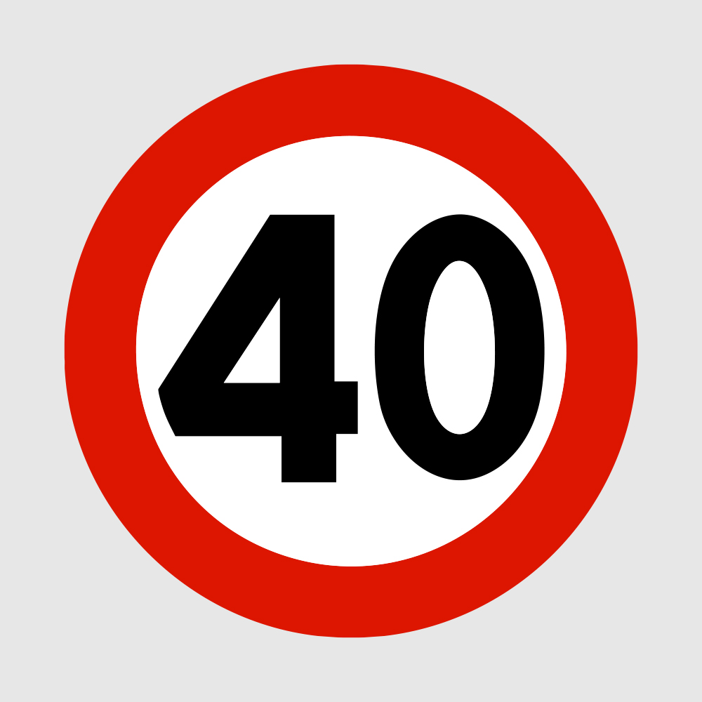 Skilt 362.40 - Fartsgrense 40 km/t