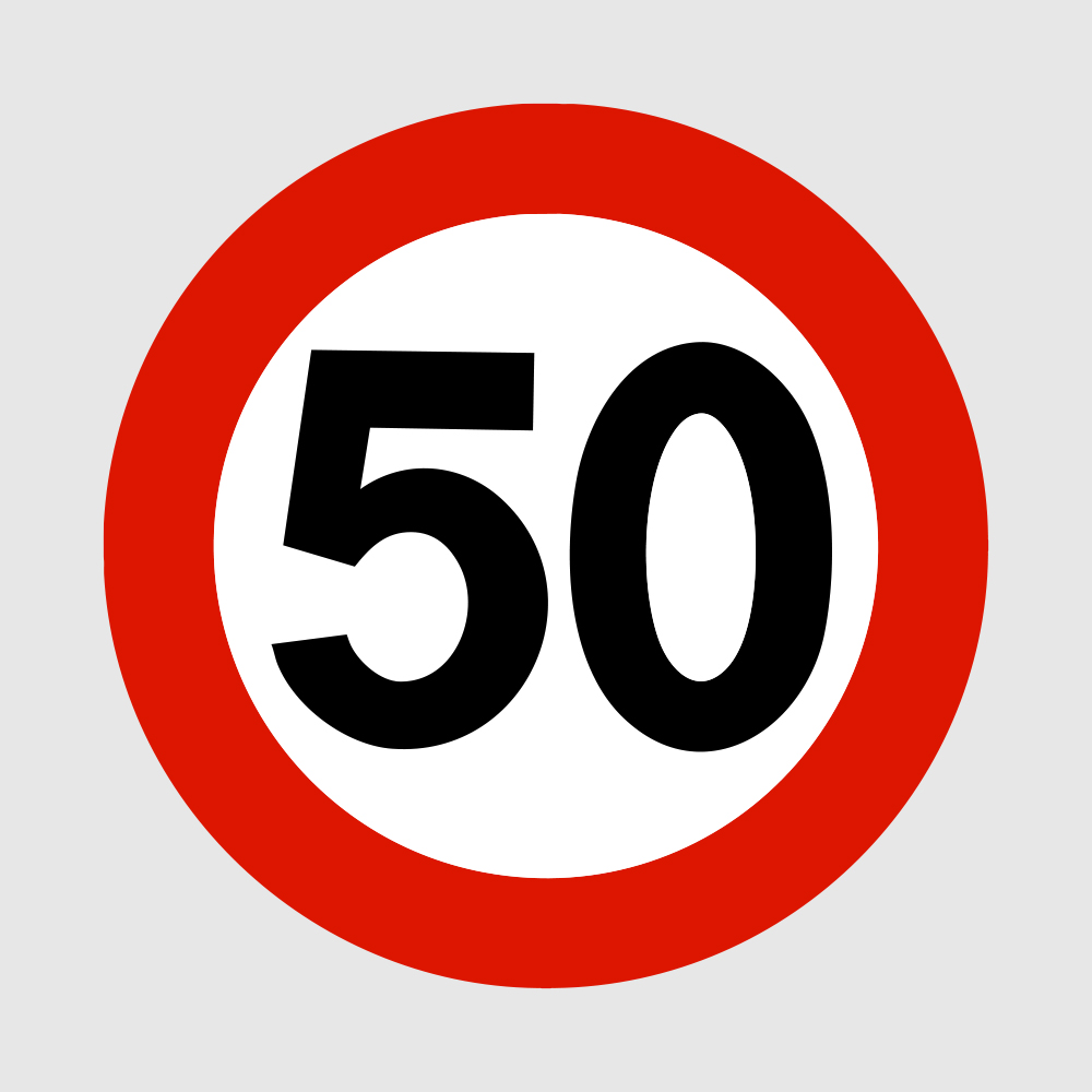 Skilt 362.50 - Fartsgrense 50 km/t