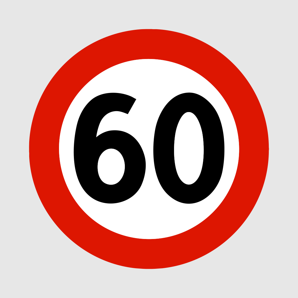 Skilt 362.60 - Fartsgrense 60 km/t
