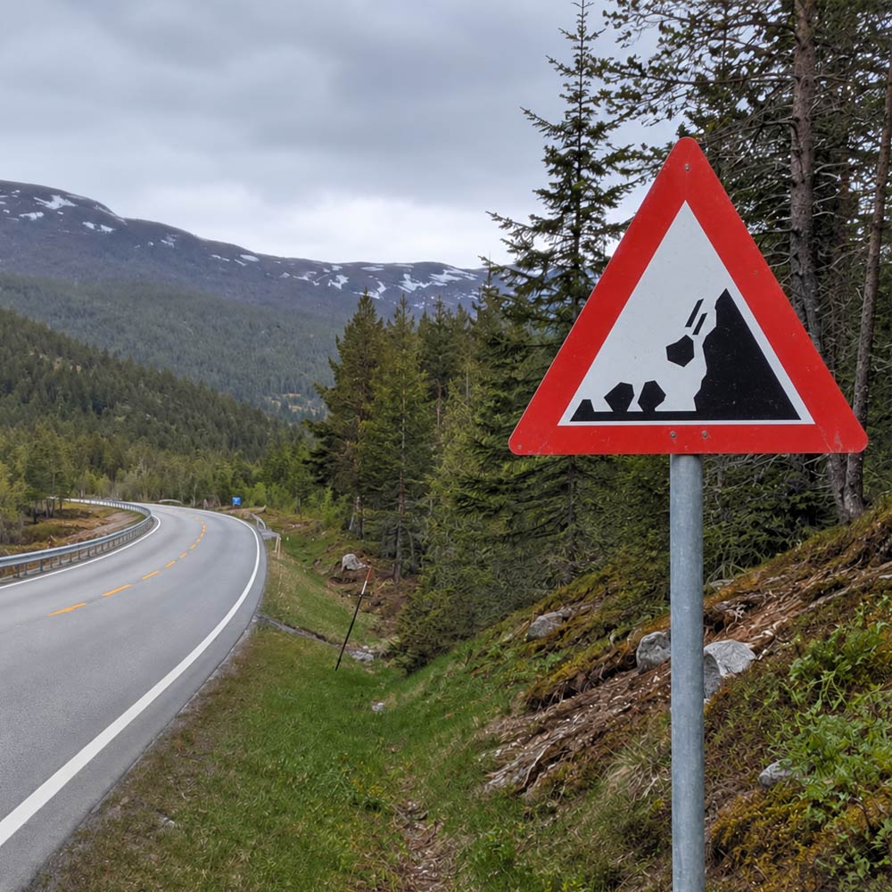 Skilt 114.1 - Rasfare (Høyre) 2