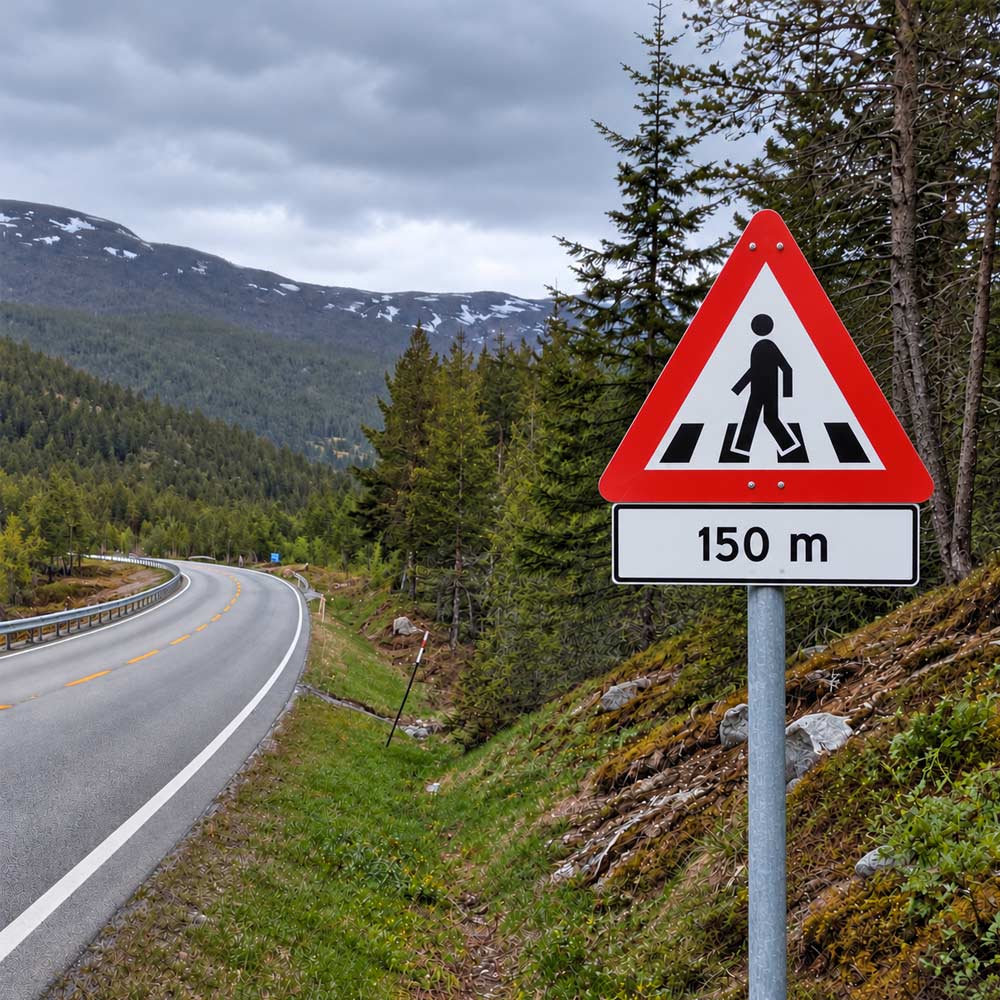 Skilt 140 - Avstand til gangfelt 2