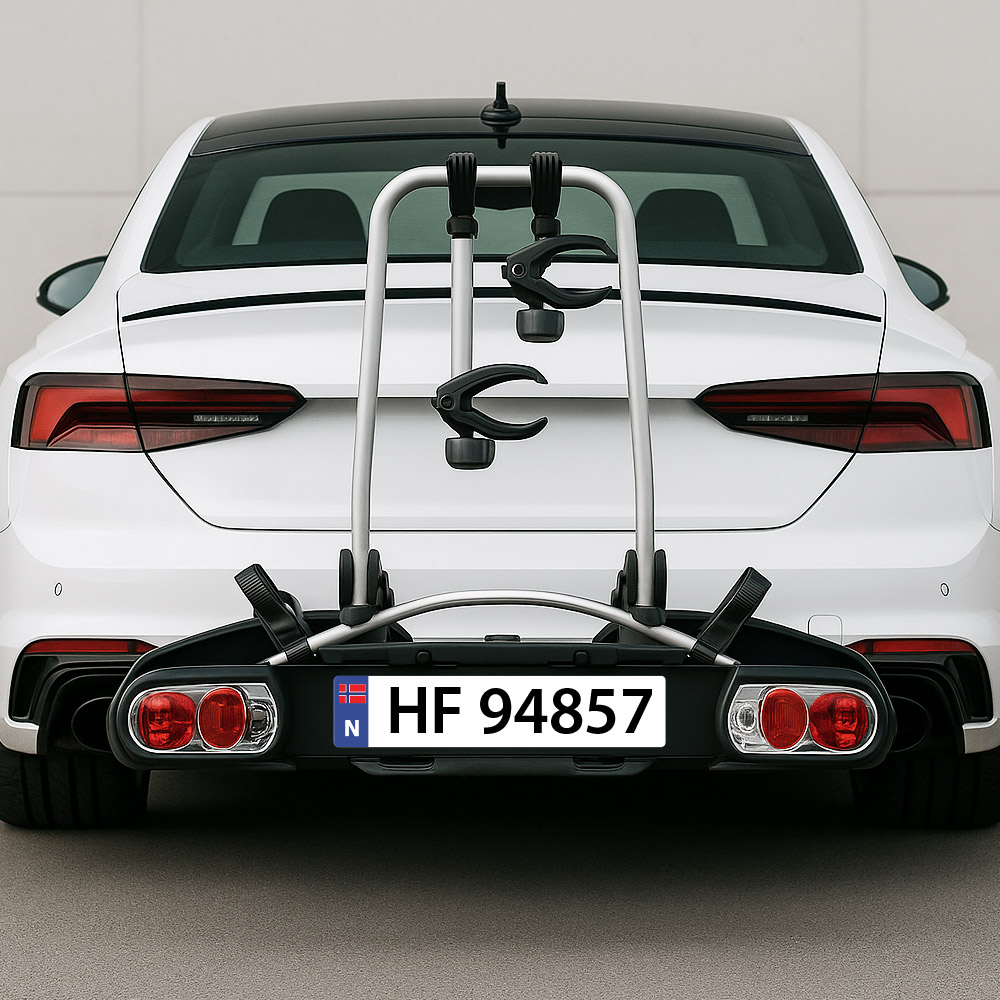 Ekstra bilskilt til sykkelstativ 1