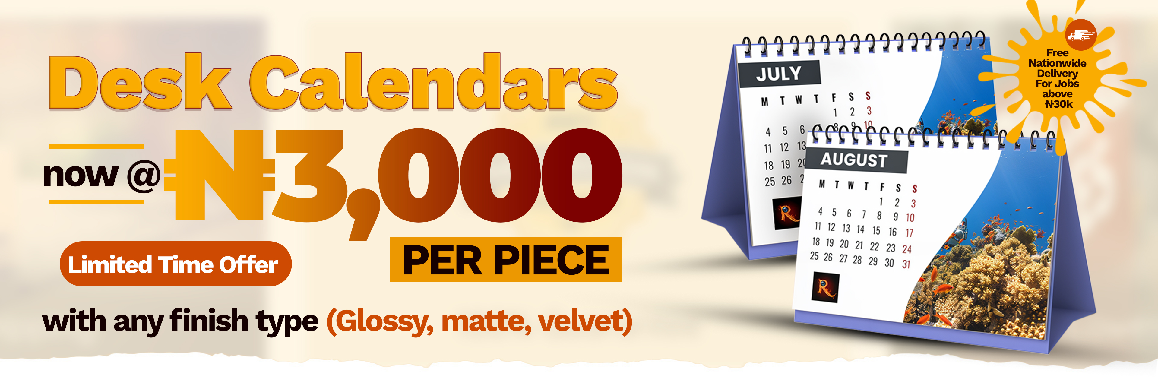 desk calendar Promo