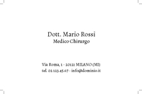 Biglietti da visita Medici e Sanità A