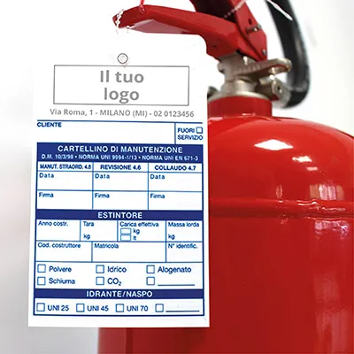 Cartellini per estintore in PVC