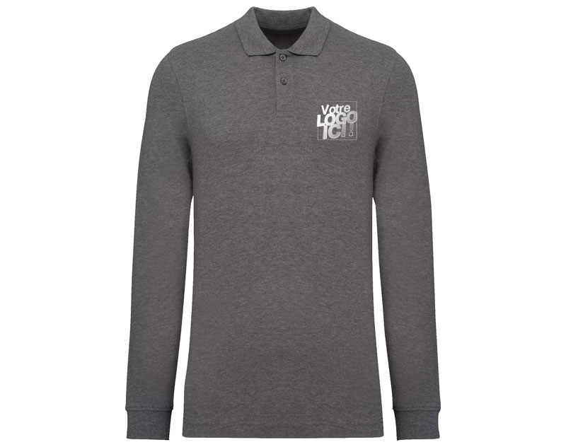 Polo Piqué Bio Homme manches longues 180g