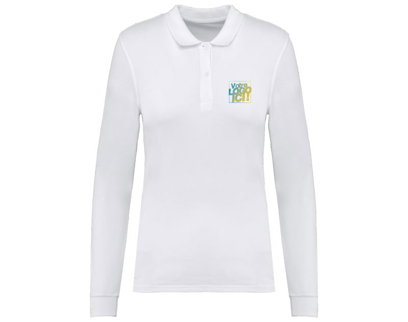 Polo Piqué Bio Femme manches longues 180g
