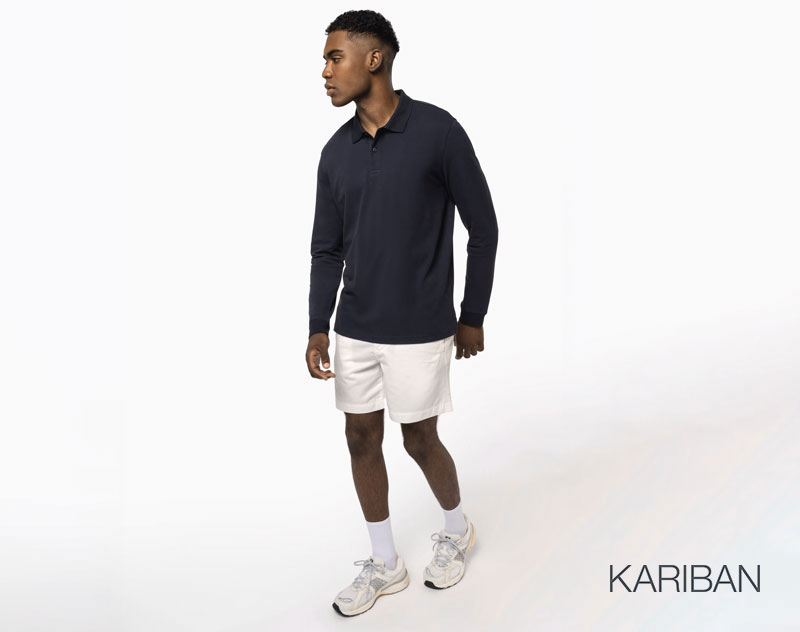 Polo Piqué Bio Homme manches longues 180g 8