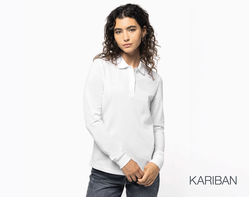 Polo Piqué Bio Femme manches longues 180g 10