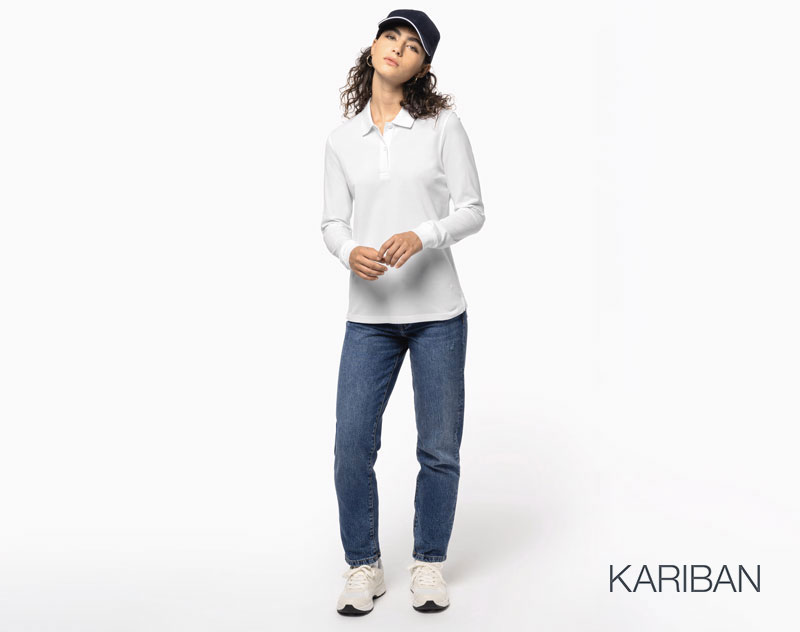 Polo Piqué Bio Femme manches longues 180g 9